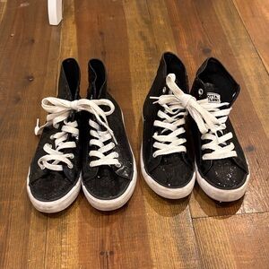 Black High-Top Kids Sneakers